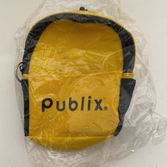 Publix Yellow Black Colorblock Mini Zipper Backpack - Picture 1 of 6